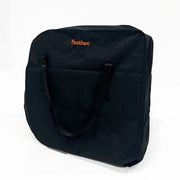 Black bag with 'Feather' branding on a white background