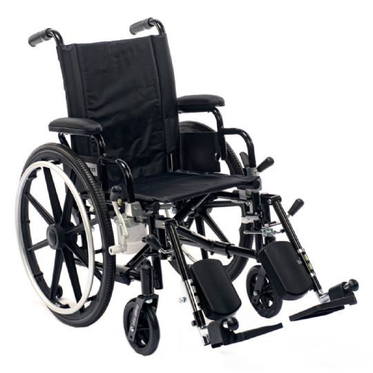 Black manual wheelchair on a white background