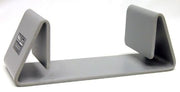 Gray wedge with a brand label on a white background