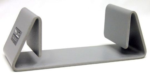 Gray wedge with a brand label on a white background