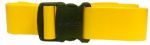 Yellow belt with a black buckle on a white background